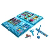 Cumpara ieftin Set pictura si desen pentru copii, trusa plastic, albastru, 86 piese, 34x23x4cm