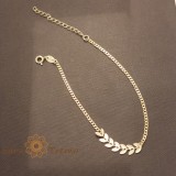 Bratara Daphne , placata aur 18K, 20+5 cm, frunzulite, Brazilia