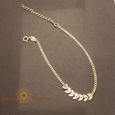 Bratara Daphne , placata aur 18K, 20+5 cm, frunzulite, Brazilia