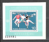 Romania.1974 C.M. de fotbal GERMANIA-Bl. ZR.507, Nestampilat