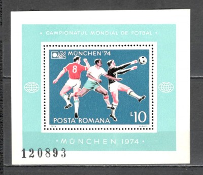 Romania.1974 C.M. de fotbal GERMANIA-Bl. ZR.507 foto