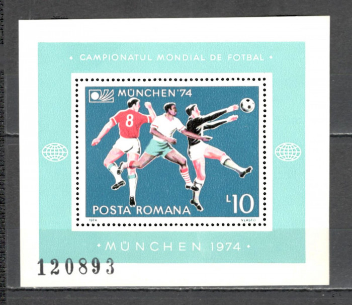 Romania.1974 C.M. de fotbal GERMANIA-Bl. ZR.507