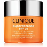 Clinique Superdefense&trade; SPF 25 Fatigue + 1st Signs Of Age Multi-Correcting Cream Crema impotriva primelor semne de imbatranire ten uscat si mixt SPF 25