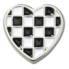 Jibbitz Crocs Silver Checkerboard Heart, Crocs Jibbitz