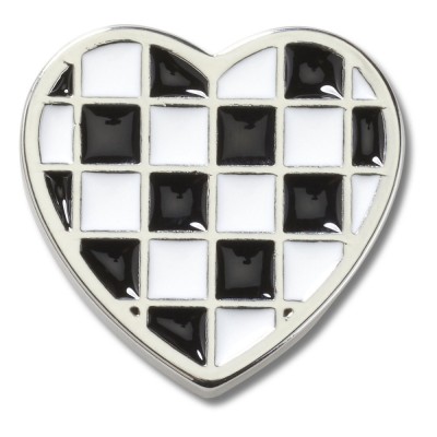 Jibbitz Crocs Silver Checkerboard Heart foto