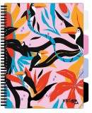 Caiet cu Spirala si Separatoare Strigo Pads Project Book Jungle A4, Matematica, Roz