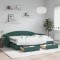 vidaXL Pat de zi cu extensie și sertare verde &icirc;nchis 80x200 cm catifea 3197368