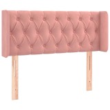 Cumpara ieftin Tablie de pat cu aripioare roz 93x16x78/88 cm catifea