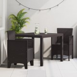 VidaXL Set de Masă pentru Grădină 3 pcs Maro 100 x 100 x 73 cm