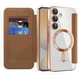 Husa Samsung Galaxy S24 FE Asteroid GSM SmartMag Book Case, maro