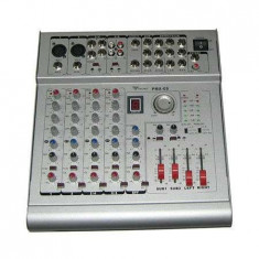 Mixer audio cu amplificator consola dj 6 canale 2x210w foto