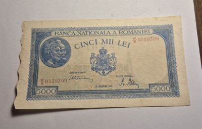 5000 lei 1945 Decembrie UNC foto