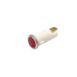 Indicator LED snap de panou din plastic, 12.5mm, 2 pini 6.3mm, rosu, 12-24V DC, IP65, FL1P-12.5QJ-2-RED