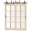 VidaXL Set feronerie pentru ușă glisantă, negru, 183 cm, oțel 3295729