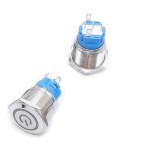 Buton CR SW4 metal cu soclu si LED albastru ON-ON