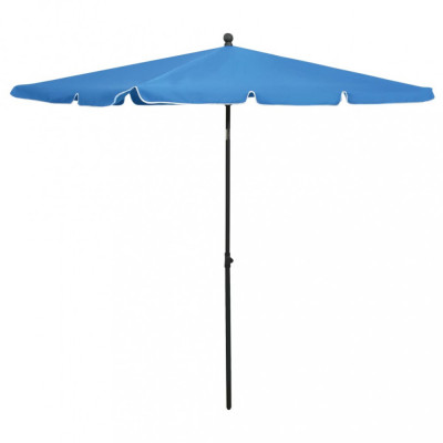 Umbrelă de grădină cu st&amp;acirc;lp, albastru azuriu, 210x140 cm foto