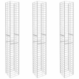 Cumpara ieftin Cosuri gabion, 3 buc., 25 x 25 x 197 cm, otel galvanizat