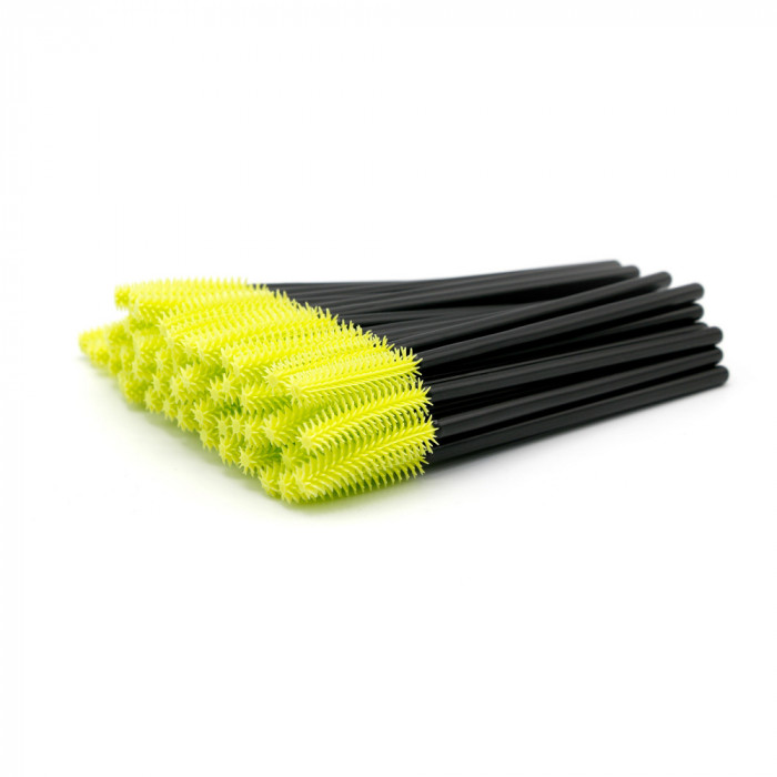 Set perii pentru extensii de gene, 50 bucati, verde/negru