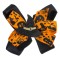 Clamă Păr Halloween, Fundiță Neagră și Portocalie, Pălărie Vrajitoare, Glitter Auriu și Negru, 13cm