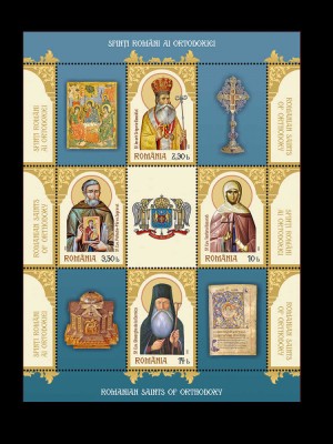 ✅RO 2023 LP 2432a &amp;quot; Sfinți rom&amp;acirc;ni ai Ortodoxiei &amp;quot;, serie in bloc , colita 961 ,tiraj 2.850 buc. ,MNH foto
