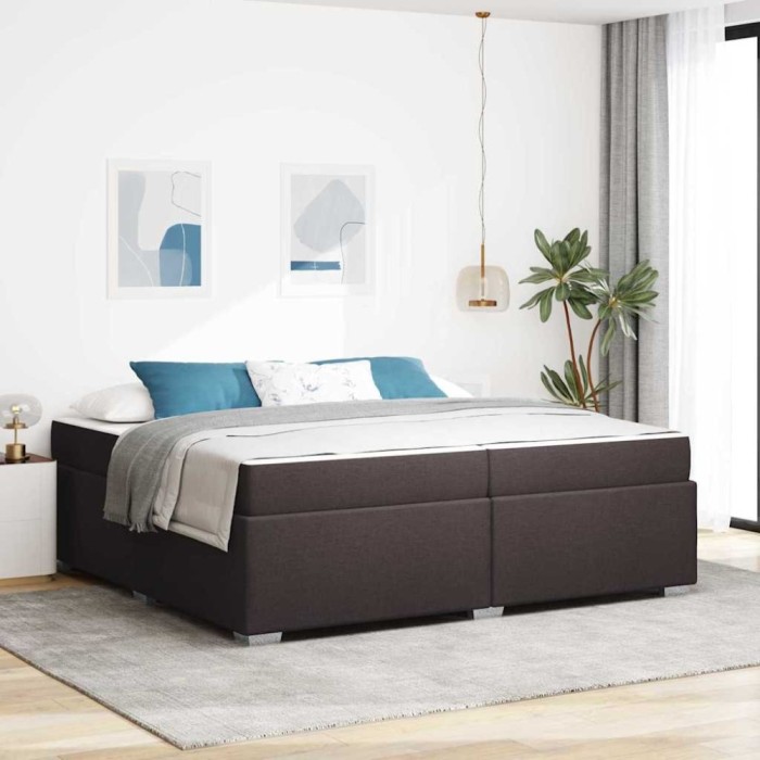 vidaXL Cadru de pat Maro &icirc;nchis 200 x 200 cm țesătură 3399211