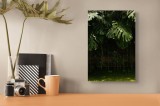 Tablou Canvas, "Monstera &icirc;n lumina liniștită a pădurii", Frunze, Liane, Umbre, Verde, Jungle, Mister, Tropical, Răcoare, 26 x 39 cm, CMCLASS