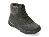 Ghete SKECHERS negre, UNO RUGGED, din piele ecologica