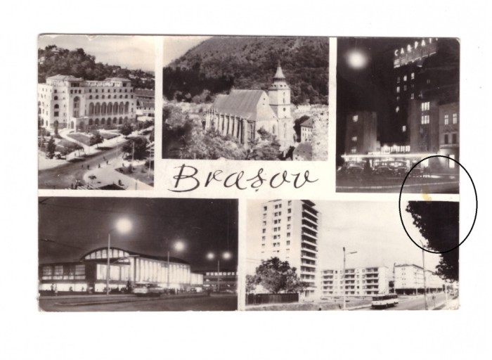 CP Brasov - mozaic, RSR, circulata 1968, stare buna