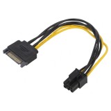 Cablu Alimentare SATA PCIe 6pin 0.15m