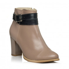 Botine piele naturala Emilia Bej - sau Orice Culoare