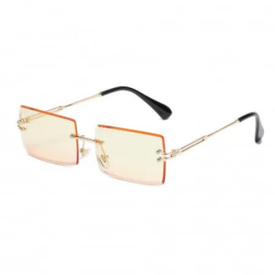 Ochelari de Soare Unisex Polarizati Metal 16031-C8 Galben Dreptunghiulari foto