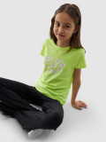 Cumpara ieftin Tricou din bumbac organic pentru fete - galben, 4F Sportswear