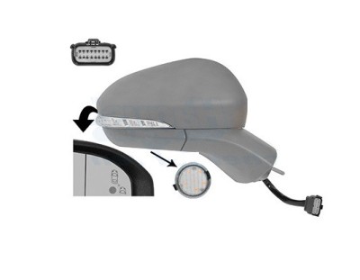 Oglinda usa exterioara Ford Mondeo, 10.2014-, partea Dreapta, reglare electrica; grunduit; incalzit; cu functie de unghi mort; sticla asferica; geam foto