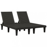 Cumpara ieftin Sezlong dublu, negru, 155x138x83 cm, polipropilena