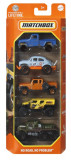 Cumpara ieftin Matchbox Set 5 Masinute Metalice Mbx No Road No Problem Scara 1:64, Mattel