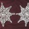 Doua MILEURI MACRAME / LASETA / POANLAS, LUCRATE MANUAL, Diam. 25 cm. Vintage