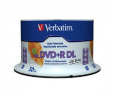 Mediu optic Verbatim BLANK DVD+R DL 8X 8.5GB 50 bucati foto