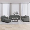 VidaXL Set de canapele cu perne, 4 piese, gri &icirc;nchis, textil 3201779