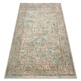 Covor de lana SOHO 477.04.LA400 OSTA - Ornament, cadru, natural verde / bej, 135x200 cm