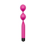 Bile kegel vibratoare S PLEASURES Wiggly Love Balls, cu mini vibrator integrat, din silicon moale, roz