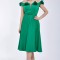 Rochie midi Clara fara maneci din satin, culoarea verde - XL(42)