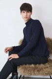 Medicine pulover bărbați, culoarea bleumarin, light, cu turtleneck