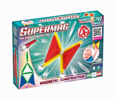 Set de constructie magnetic de baza Supermag Tags 28 piese foto