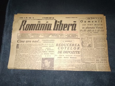ZIAR ROMANIA LIBERA 11 AUGUST 1946 foto