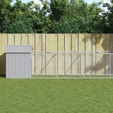 Casa caine &amp; acoperis gri deschis 117x609x123cm otel galvanizat GartenMobel Dekor, vidaXL