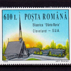 RO 1994 LP 1364 "Biserica Sf. Maria Cleveland", serie ,MNH