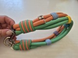 Zgardă de lux c&acirc;ini Gabi Weisner originală, piele nappa pastel, defect minor, 44 cm