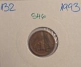 546 Africa de Sud, South Africa 1 Cent SOUTH AFRICA - SUID-AFRIKA 1993, KM#132