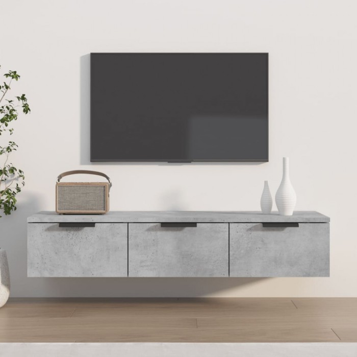 Gossi dulap de perete, gri beton, 102x30x20 cm, lemn compozit