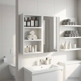 vidaXL Dulap de perete pentru baie Alb 30 x 10 x 50 cm Lemn prelucrat 889311
